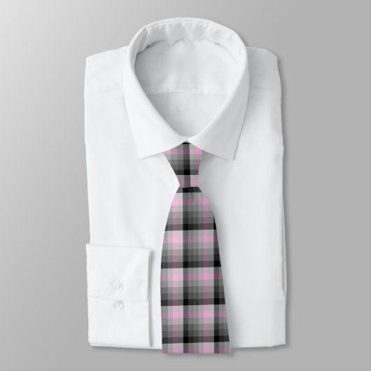Crazy Check Pset Pink en Black Two-Sided Stropdas (Gebonden)