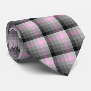 Crazy Check Pset Pink en Black Two-Sided Stropdas