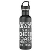 Crazy Cheer Coach Funny Sports Trainer Cheerleadin Waterfles (Voorkant)