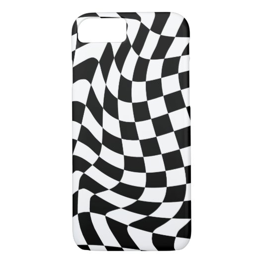 Crazy chessboard patroon zwart-wit tegels thema Case-Mate iPhone case (Achterkant)