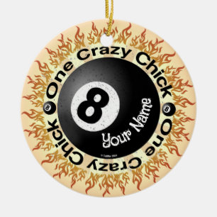 Crazy Chick Eightball Keramisch Ornament