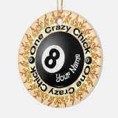 Crazy Chick Eightball Keramisch Ornament (Links)