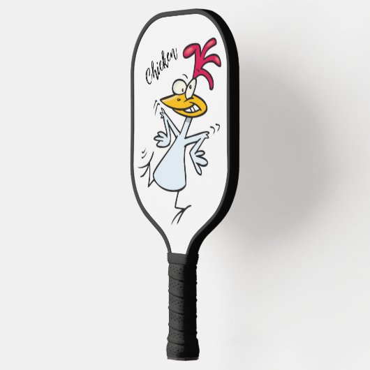 Crazy Chicken Bird Funny Cartoon Pickleball Paddle (Links)