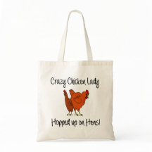 Crazy Chicken Lady Canvas tas