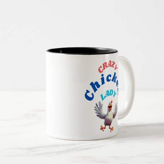 Crazy Chicken Lady Coffee Mok - Leuk en functionee (Voorkant rechts)