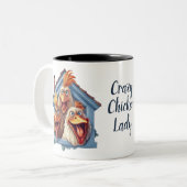 Crazy Chicken Lady Funny Chicken Mok (Voorkant links)