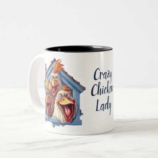 Crazy Chicken Lady Funny Chicken Mok (Voorkant links)