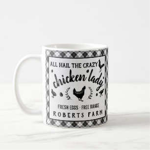 Crazy Chicken Lady Hen Pset Country Custom Boerder Koffiemok