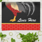 Crazy Chicken Lady l Memphis Style Rooster Theedoek (Gevouwen)