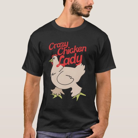 Crazy Chicken Lady Long Sleeve Tshirt Chicken Amou (Devant)