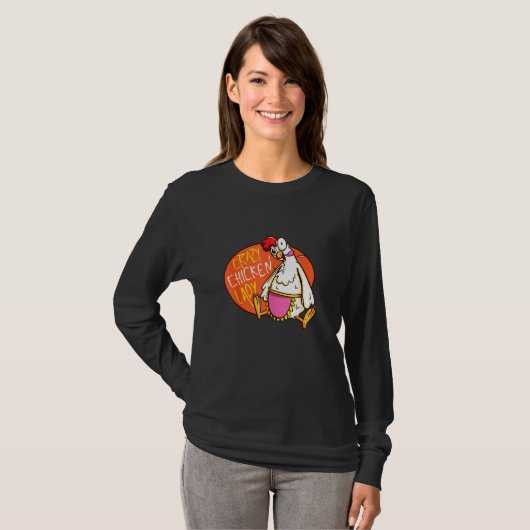 Crazy Chicken Lady Mama Hen Ma Lover Farmer T-shirt (Voorkant volledig)