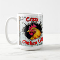 Crazy Chicken Lady Mok, houdt van Chickens Cup Gif