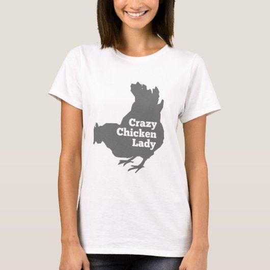 Crazy Chicken Lady Pecking donkergrijs T-shirt (Voorkant)