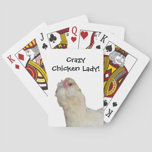 Crazy Chicken Lady! Rare Wheaten Ameraucana Hen Pokerkaarten (Achterkant)
