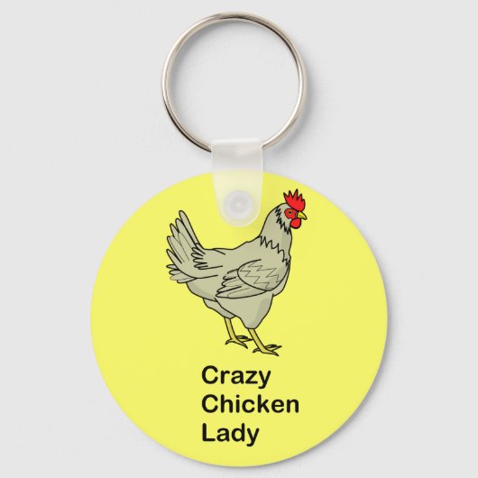 Crazy Chicken Lady Sleutelhanger (Voorkant)