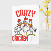 Crazy Chicken Lady Women _1 Kaart (Gele Bloem)