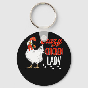 Crazy Chicken Lady Women Farming Farmer Sleutelhanger