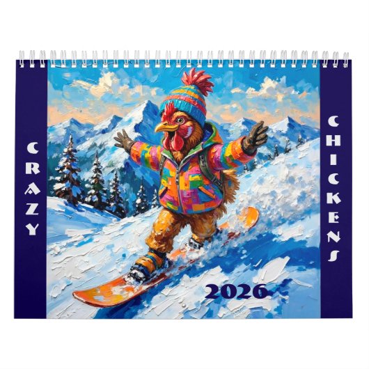 Crazy Chickens 2026 Calendar Kalender (Hoes)