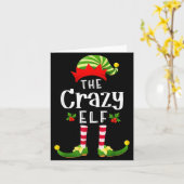 Crazy Christmas Elf Matching Pajama X-mas Party Kaart (Gele Bloem)