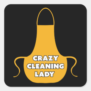 Crazy Cleaning Lady Housekeeper Gift Vierkante Sticker