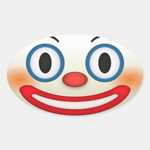 Crazy Clown Emoji Ovale Sticker