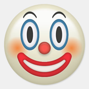 Crazy Clown Emoji Ronde Sticker