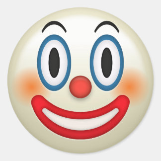 Crazy Clown Emoji Ronde Sticker