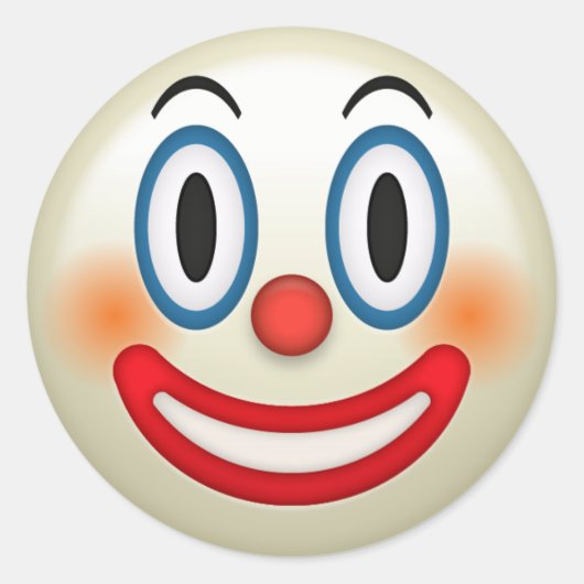 Crazy Clown Emoji Ronde Sticker (Voorkant)