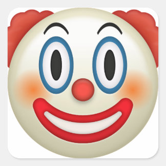 Crazy Clown Emoji Vierkante Sticker