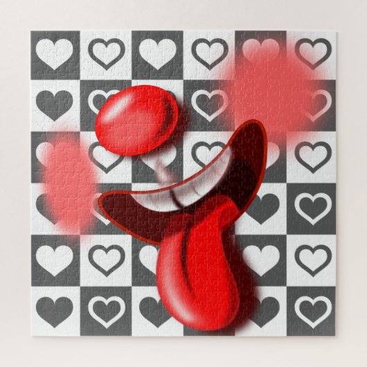 Crazy Clown & Hearts Legpuzzel (Verticaal)