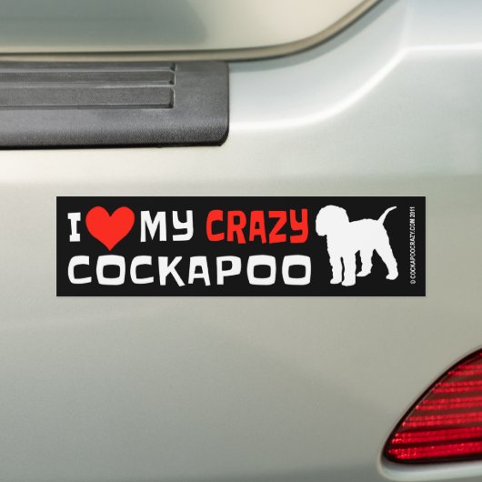 Crazy Cockapoo (Long-Tail) Bumpersticker (Op auto)
