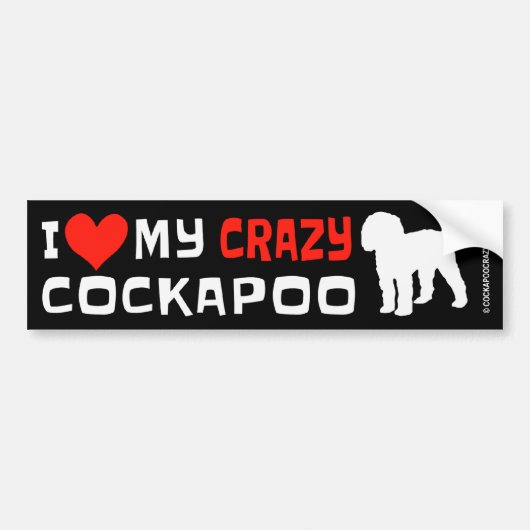 Crazy Cockapoo (Long-Tail) Bumpersticker (Voorkant)
