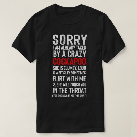 Crazy Cockapoo Meme Humor T-shirt (Design voorkant)