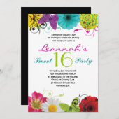 CRAZY COLLAGE Sweet 16 Seize Invitation (Devant / Derrière)