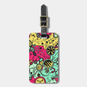 Crazy Color Doodle Bagagelabel (Voorkant verticaal)