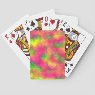 Crazy Colors Hearts Bokeh BICYCLE CARDS Speelkaarten