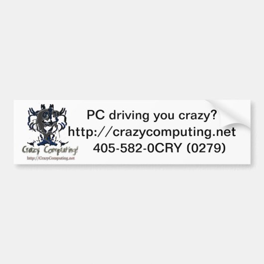 Crazy Computing Crazy? Bumpersticker (Voorkant)