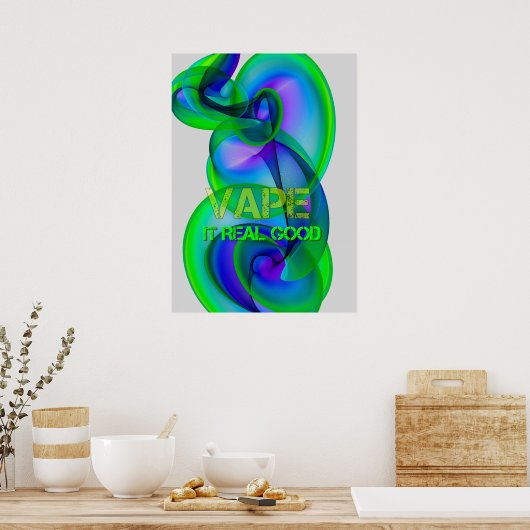 Crazy Cool Vape Cloud Abstracte Posters (Keuken)