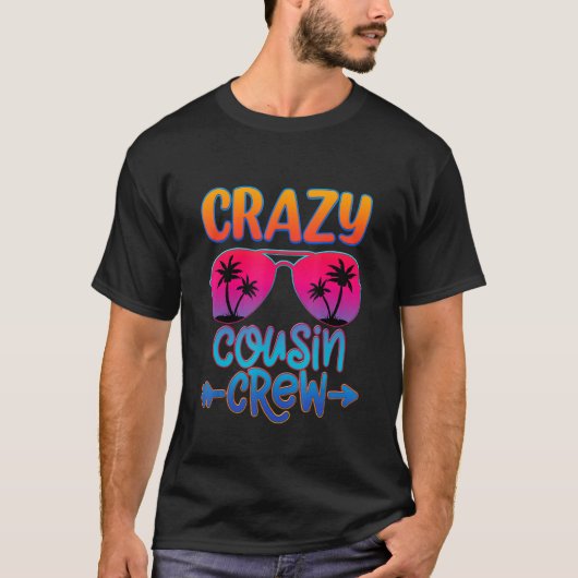 Crazy Cousin Crew Vacation Sunbril Family T-shirt (Voorkant)