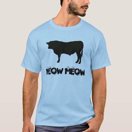 Crazy Cow Mannen blauw t-shirt (Voorkant)