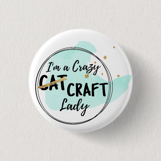 Crazy Craft Lady - Kleine Button Blauwgroen (Voorkant)