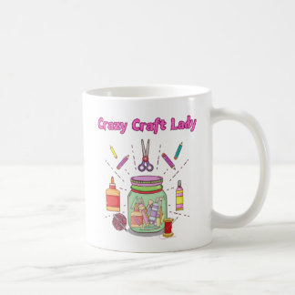 Crazy Craft Lady Mok, koffiemug voor haar, cadeau, Koffiemok
