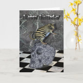 Crazy Creator Carte d'anniversaire zèbre sur crâne (Fleur jaune)