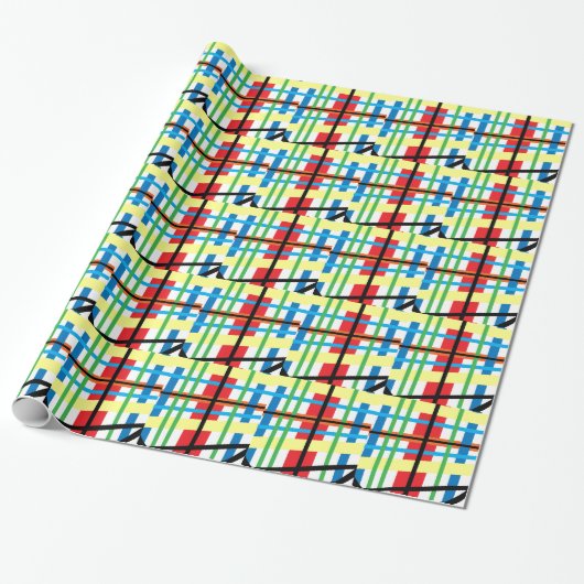 Crazy Crisscross Stripes Cadeaupapier (Uitgerold)