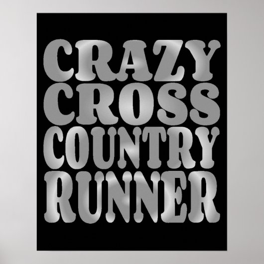 Crazy Cross Country Runner in Silver Poster (Voorkant)