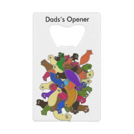 Crazy Cross Eyed Planarian Worms Kredietkaart Flessenopener