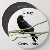 Crazy Crow Lady Button (Voorkant /achterkant)