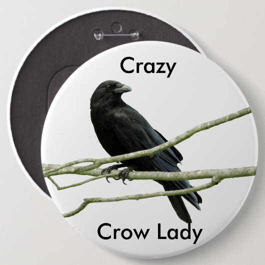 Crazy Crow Lady Button (Voorkant /achterkant)