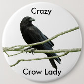 Crazy Crow Lady Button (Voorkant)