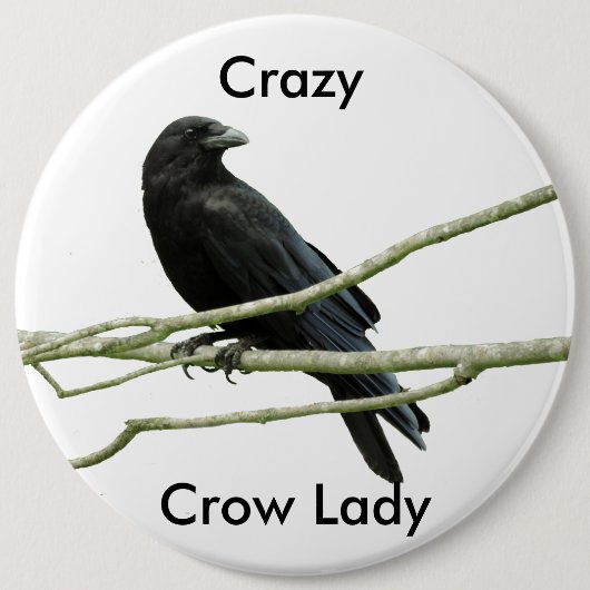 Crazy Crow Lady Button (Voorkant)